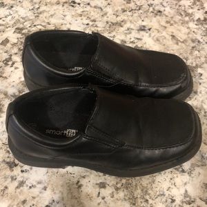 Boys formal black slip on dress up shoes